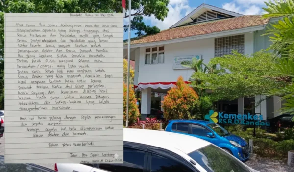 Surat Haru Pasien untuk RSUP Kandou Manado: “Kami Pulang dengan Sejuta Senyum”