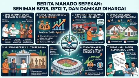 Berita Manado sepekan: Sulut pertama lindungi seniman via BPJS, investasi Rp12,13 T, 11 Damkar Mega Mall dihargai Gubernur Sulawesi Utara.
