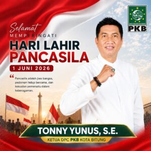 Tonny Yunus dan Jajaran PKB Kota Bitung Ucapkan Selamat Hari Lahir Pancasila 2026