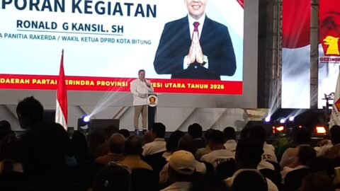 Ribuan Kader Padati Rakerda Gerindra Sulut, Ronald Kansil: Semua Pulang Bawa Semangat Baru!