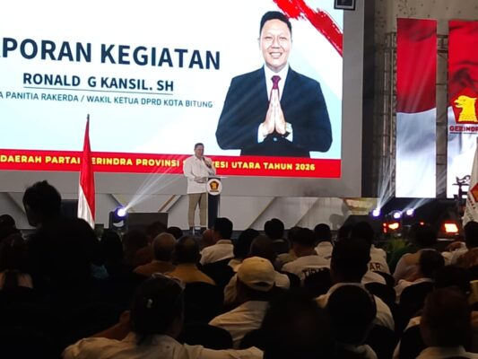 Ribuan Kader Gerindra Sulut Padati Rakerda di Manado, Serukan Yulius Selvanus Gubernur dan Prabowo Dua Periode