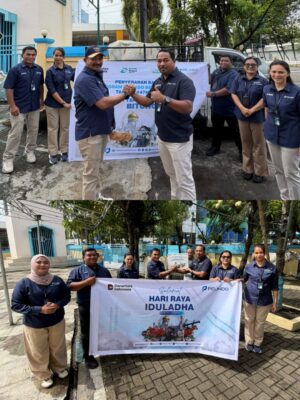 Pelindo Group Bitung Perkuat Kepedulian Sosial, Salurkan Hewan Kurban untuk Warga Pelabuhan