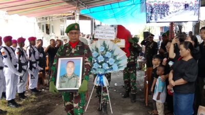 Kodim 1310/Bitung Beri Penghormatan Militer kepada Purnawirawan TNI Serma Radius Baginda