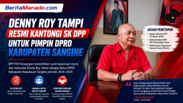 Resmi! Denny Roy Tampi Kantongi SK DPP untuk Pimpin DPRD Sangihe