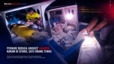 Perahu Diduga Bermuatan Sianida Karam di Sitaro, Satu ABK Tewas