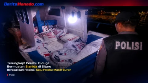 Terungkap! Polisi Sebut Perahu Bermuatan Sianida di Siau Berasal dari Filipina, Satu Pelaku Masih Buron