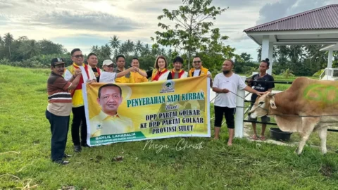 Golkar Hadir, Peduli dan Mengabdi: Michaela Elsiana Paruntu Serahkan Hewan Kurban ke Masyarakat