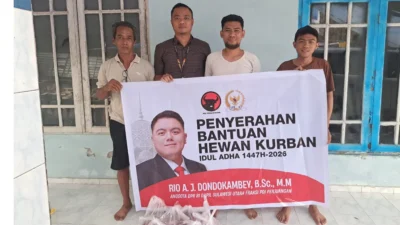 Rio Dondokambey Salurkan 35 Paket Daging Kurban, Jamaah Masjid Qordova Sampaikan Terima Kasih