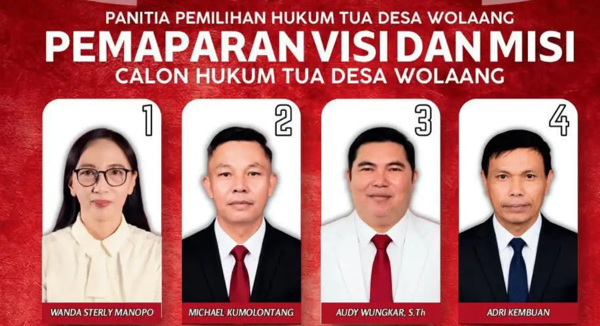 Besok, Empat Calon Hukum Tua Wolaang Paparkan Visi dan Misi