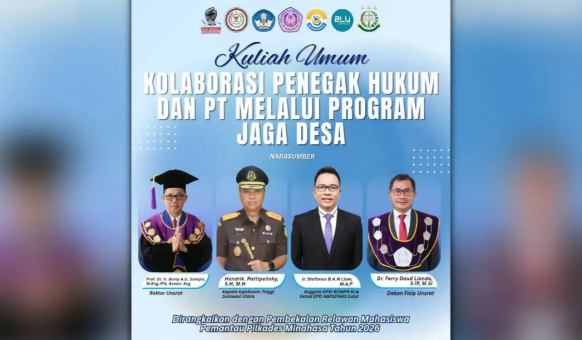 Kajati Sulut dan DPD RI Bakal Hadir dalam Launching Relawan Mahasiswa Pemantau Pilhut FISIP Unsrat
