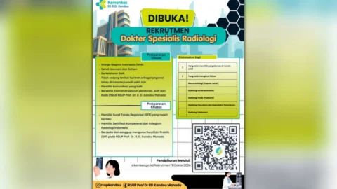 RSUP Kandou Manado Buka Lowongan Dokter Spesialis Radiologi, Simak Syaratnya!