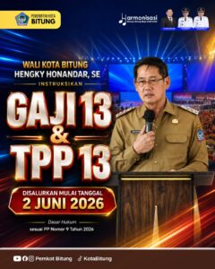 Wali Kota Hengky Honandar Perintahkan Pencairan Gaji ke-13 dan TPP ke-13 ASN Mulai 2 Juni 2026