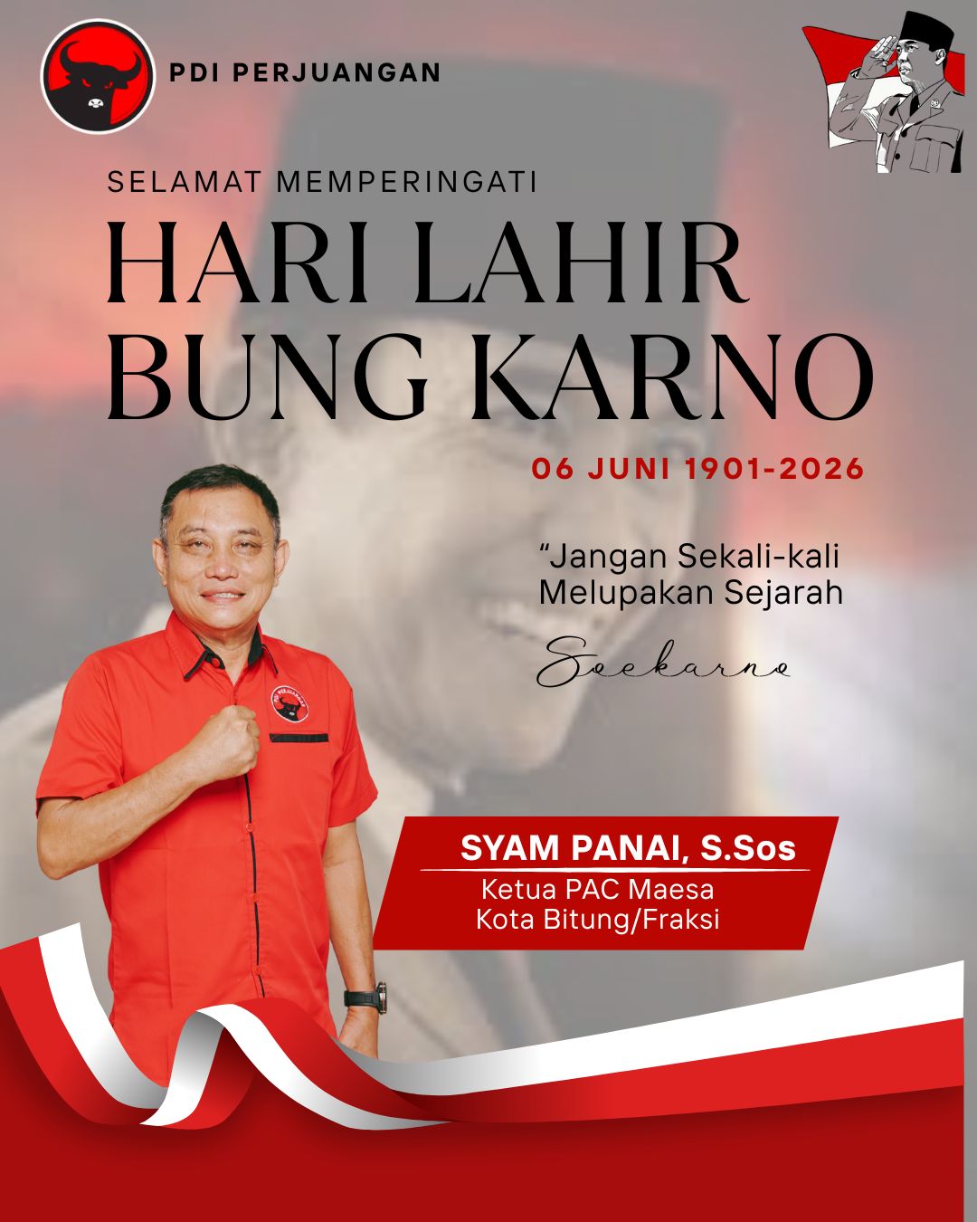 Peringati Hari Lahir Bung Karno, Syam Panai Gaungkan Pesan JAS MERAH di Kota Bitung