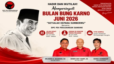 Peringati Bulan Bung Karno, PDIP Sangihe Perkuat Semangat Nasionalisme dan Gotong Royong
