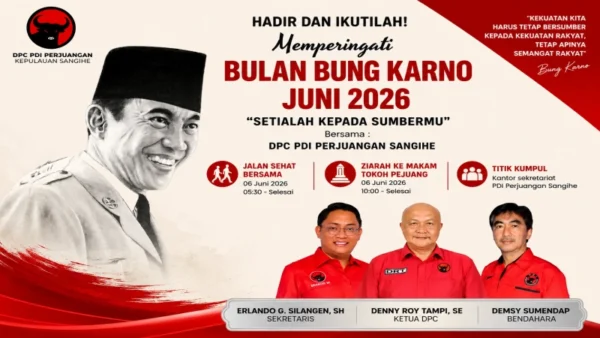 Peringati Bulan Bung Karno, PDIP Sangihe Perkuat Semangat Nasionalisme dan Gotong Royong