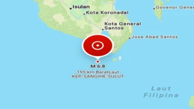 Gempa M6,8 di Mindanao Filipina Dirasakan Kuat hingga Kepulauan Sangihe