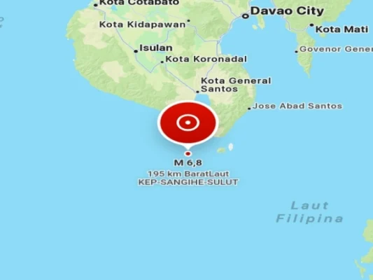 Gempa M6,8 di Mindanao Filipina Dirasakan Kuat hingga Kepulauan Sangihe