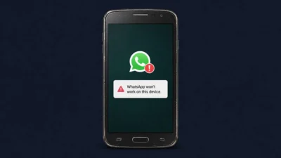 Notifikasi WhatsApp di Android 5.0 bahwa aplikasi tidak akan berfungsi mulai September 2026