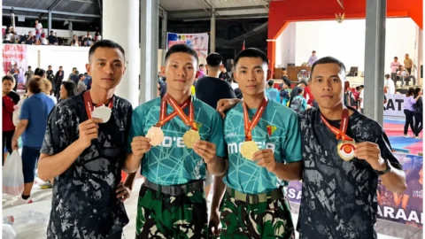 Prajurit Yonif TP 824/MO'E’A Borong Medali di Karate Open Tournament JJ Cup Sulut 2026