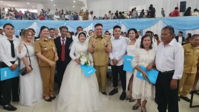 Kevin Lotulung Dampingi 22 Pasangan Minut di Kawin Massal Sulut, Kini Sah Secara Hukum