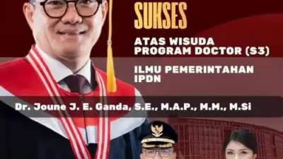 Kevin Lotulung: Wisuda Doktor Joune Ganda Jadi Modal Perkuat Kepemimpinan Minahasa Utara