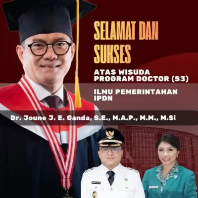 Kevin Lotulung: Wisuda Doktor Joune Ganda Jadi Modal Perkuat Kepemimpinan Minahasa Utara