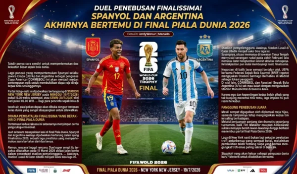 Duel Penebusan Finalissima! Spanyol dan Argentina Akhirnya Bertemu di Final Piala Dunia 2026