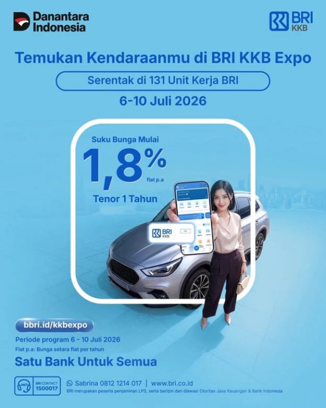 Mau Beli Mobil? BRI Tawarkan Bunga Spesial 1,80% di KKB Expo 2026