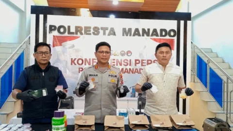 Sebulan Sikat 6 Pengedar, Polresta Manado Gagalkan Peredaran Ratusan Gram Sabu dan Obat Keras