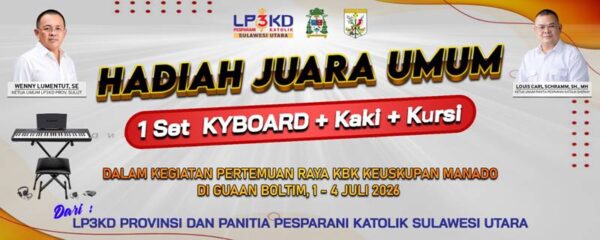 LP3KD Sulut Hadiahi Juara Umum KBK Keuskupan Manado dengan Keyboard, Dukung Pelayanan Musik Liturgi