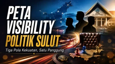 Infografis visibility partai politik Sulut Juni 2026 — PDIP, Golkar, Gerindra
