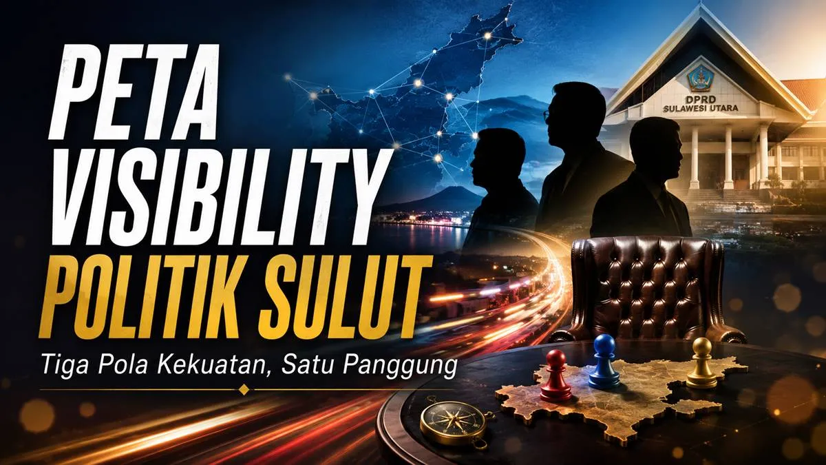 Infografis visibility partai politik Sulut Juni 2026 — PDIP, Golkar, Gerindra