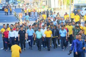 Olahraga Bersama di Megamas, TNI-Polri Sulut Perkuat Sinergitas