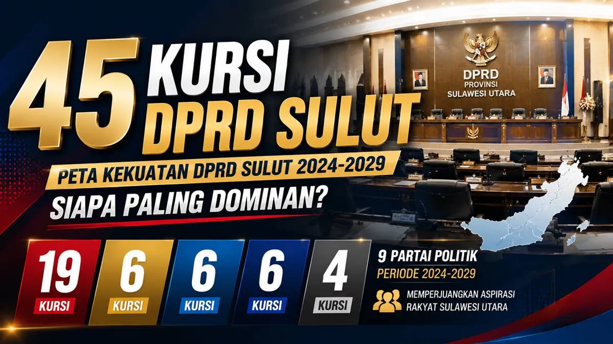 Perolehan kursi partai politik DPRD Sulut 2024-2029 berdasarkan data KPU Sulawesi Utara
