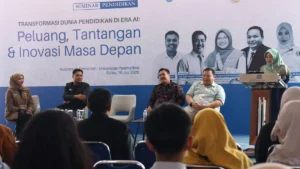 Wakil Ketua Komisi X DPR RI Dr. Hj. Kurniasih Mufidayati, M.Si. saat menghadiri seminar Universitas Paramadina tentang transformasi dunia pendidikan di Era Kecerdasan Buatan.