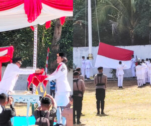 Dari Upacara HUT RI, Heronimus Makainas Gaungkan Semangat Menuju Sitaro Masadada