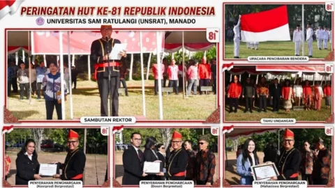 Semarak HUT ke-81 RI di Unsrat: Dari Amanat Penguatan Pendidikan hingga Penghargaan Sosok Berprestasi