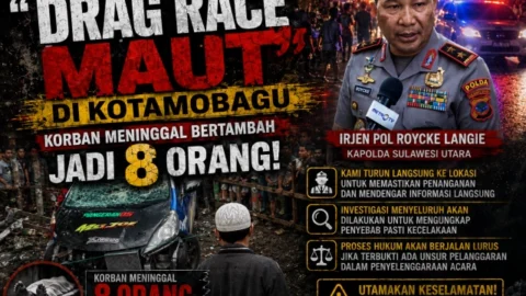 Delapan Orang Tewas, Kapolda Sulut Turun Tangan Janji Usut Tuntas dan Proses Hukum Tragedi Drag Race Kotamobagu