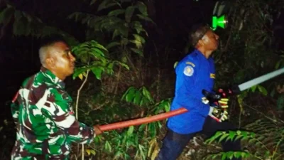 Kebakaran Lahan Amurang Barat, Babinsa Dipuji Pangdam
