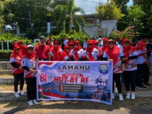Lamahu Bitung Tunjukkan Semangat Persatuan, Turun di Gerak Jalan HUT RI Ke-81