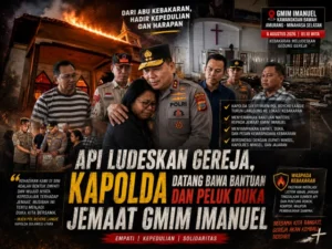 Api Ludeskan Gereja, Kapolda Irjen Pol Roycke Langie Datang Bawa Bantuan dan Peluk Duka Jemaat GMIM Imanuel