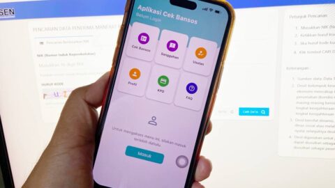 Tampilan aplikasi Cek Bansos Kemensos untuk mengecek status penerima bantuan sosial menggunakan NIK