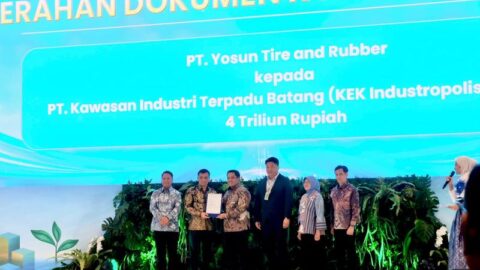 Yosun Tire and Rubber menyampaikan komitmen investasinya dalam acara Central Java Investment Business Forum (CJIBF) 2026 di Jakarta pada 27 Agustus 2026. (Sumber: KEK Industropolis Batang)
