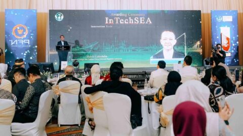 Menteri ESDM Bahlil Lahadalia memberikan keynote speech di INTECHSEA 2026