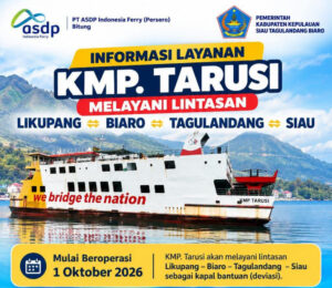 Plt Bupati Sitaro Apresiasi Gubernur Sulut, KMP Tarusi Jadi Penyelamat Konektivitas Sitaro