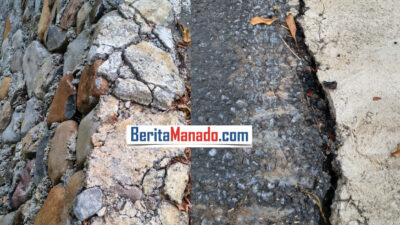 Proyek Asal Jadi? Baru Dikerjakan, Talud Jalan Lesabe–Bukide Sudah Retak dan Rusak