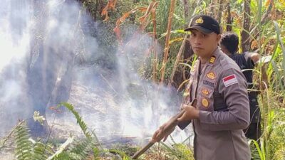 Polres Sangihe Turun Langsung Pantau Titik Api Gunung Awu
