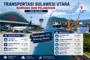 Penumpang Pesawat Naik, Kunjungan Kapal di Sulut Justru Turun pada Juli 2026