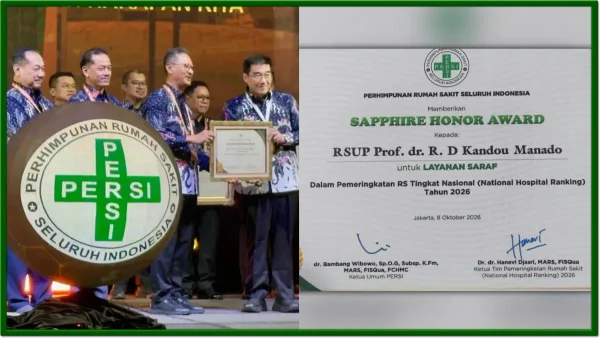 RSUP Kandou Manado Sabet Sapphire Honor Award, Perkuat Reputasi Layanan Saraf Nasional 11 RSUP Kandou Manado Sabet Sapphire Honor Award, Perkuat Reputasi Layanan Saraf Nasional
