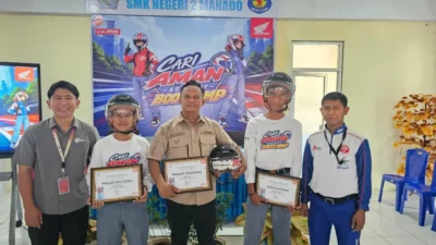 Dua Siswa SMKN 2 Manado Wakili PT DAW di Cari Aman Academy Nasional